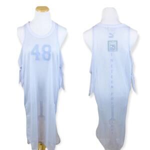 PUMA Lilac Xtreme Mesh Frill Dress SMALL Mesh Tunic Oversize Streetwear Sheer